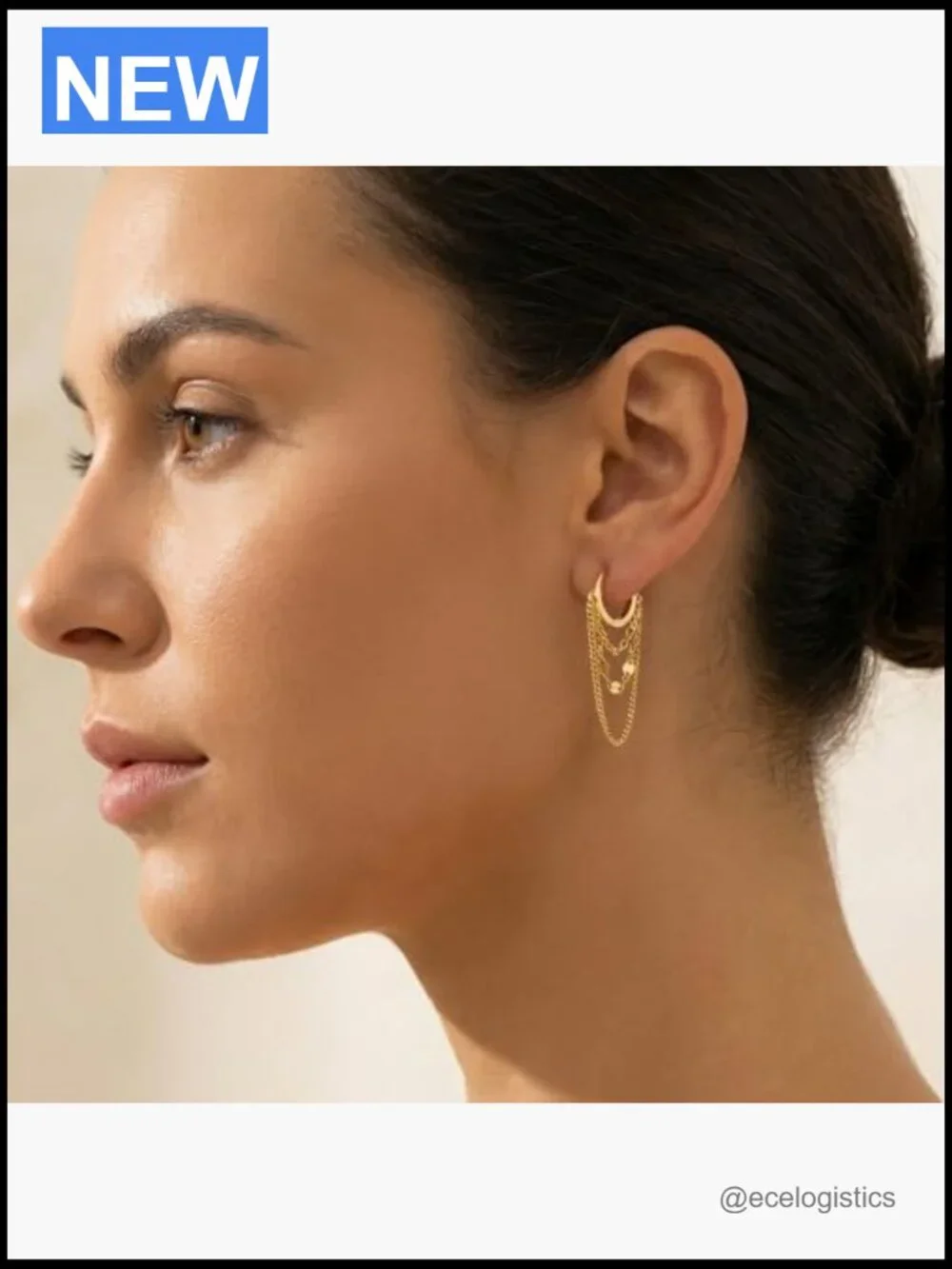 925 Sterling Silver Chain Drop Hoop Earrings for Teens